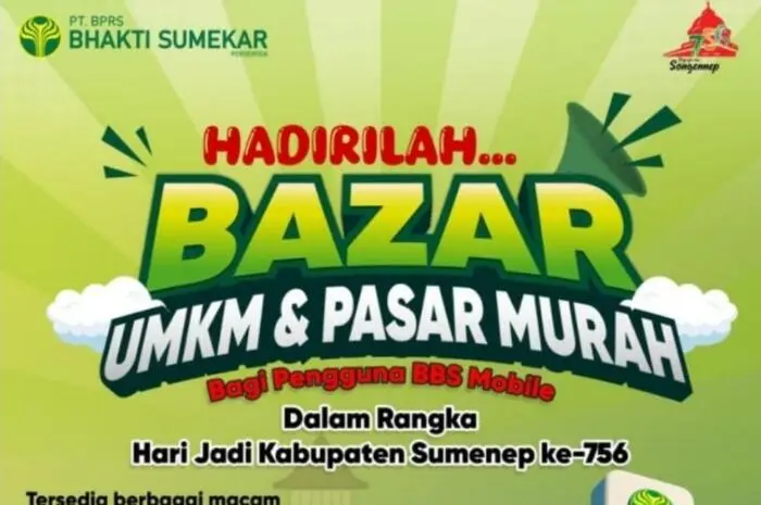 Sambut Hari Jadi Sumenep ke-756, BPRS Bhakti Sumekar Jadi Penggerak Ekonomi Syariah Lewat Bazar UMKM dan Pasar Murah
